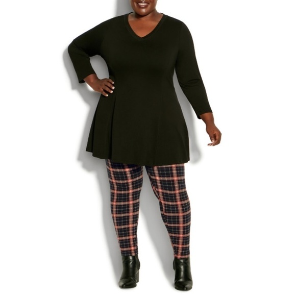 Evans 22W & 24W Red Check Vibin' Print Legging 4A11.8 - Picture 5 of 8